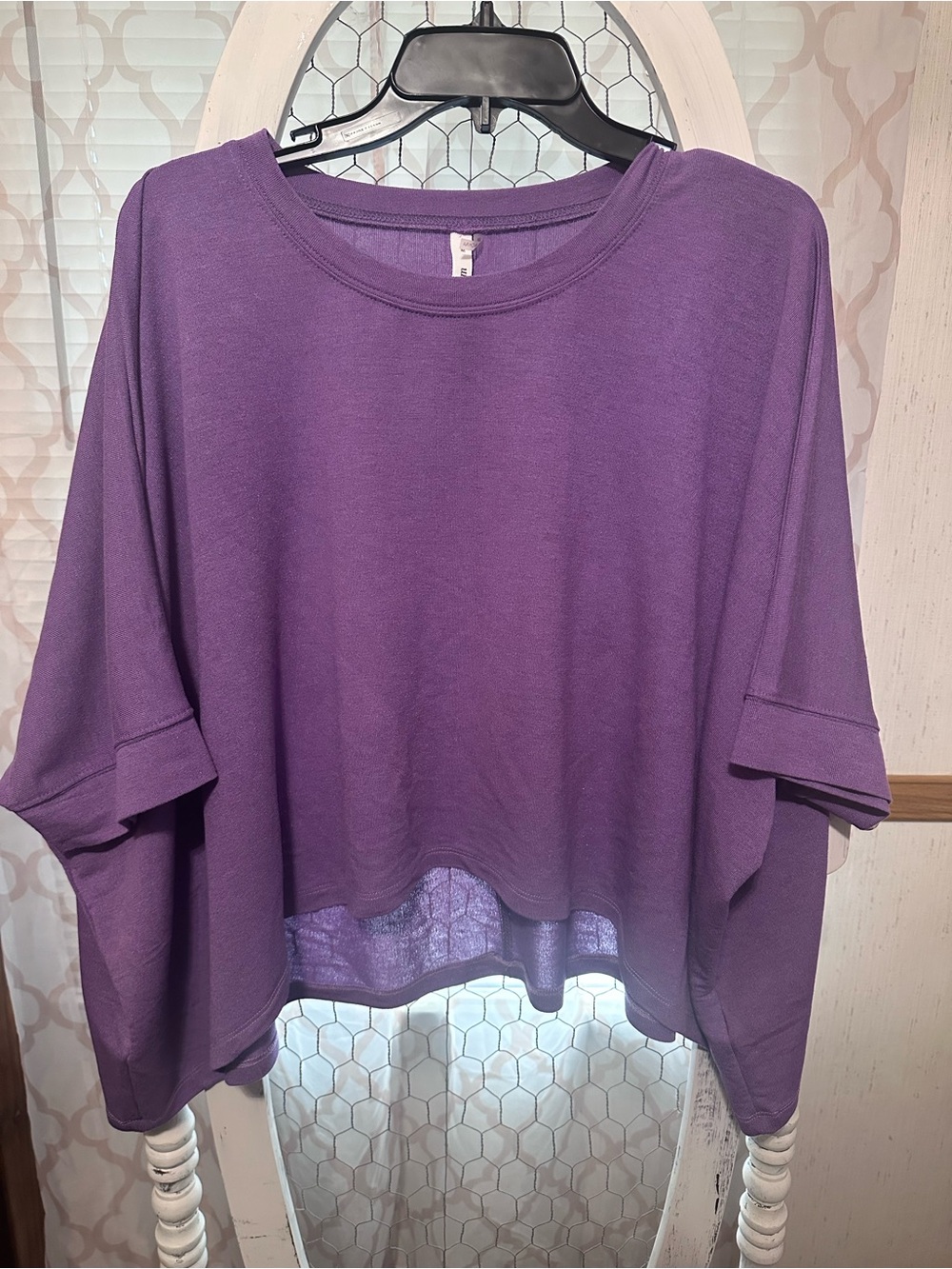 glam Purple Boxy Crop Top